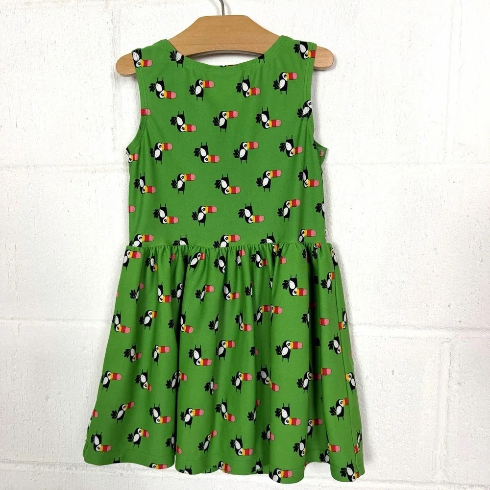 Hanna Andersson Swim Dress Green Toucan Print Summer Beach Vacation SZ 4 (100) - Picture 5 of 10